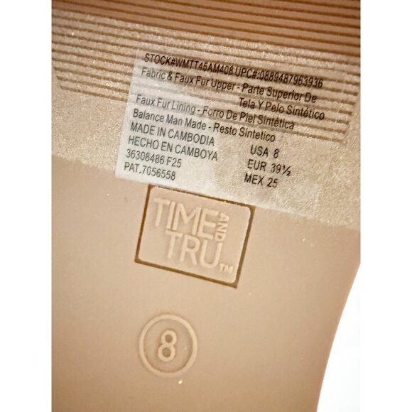 Time and Tru Women's Faux Shearling Wedge Clogs in Brown NEW 8 - Picture 6 of 12